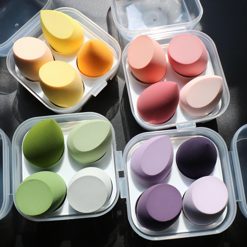 Four-piece beauty egg box set, soft, skin-friendly and beautiful plant velvet