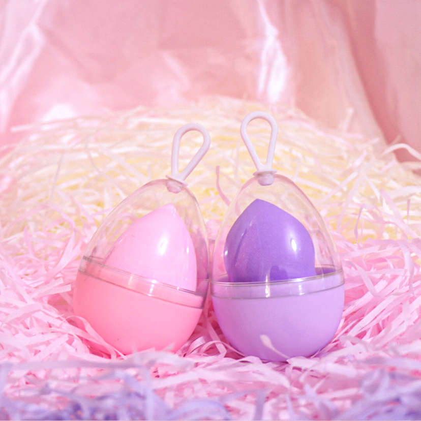 Wholesale of single eggshell storage boxes, dry and wet dual-purpose water drop gourd powder puff beauty tools details Picture