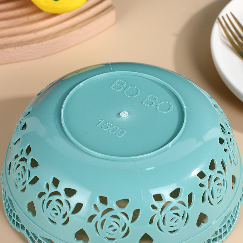 Factory-supplied simple hollowed-out geometric style PP fruit plate for home living room and kitchen fruit cleaning and storage Specification image