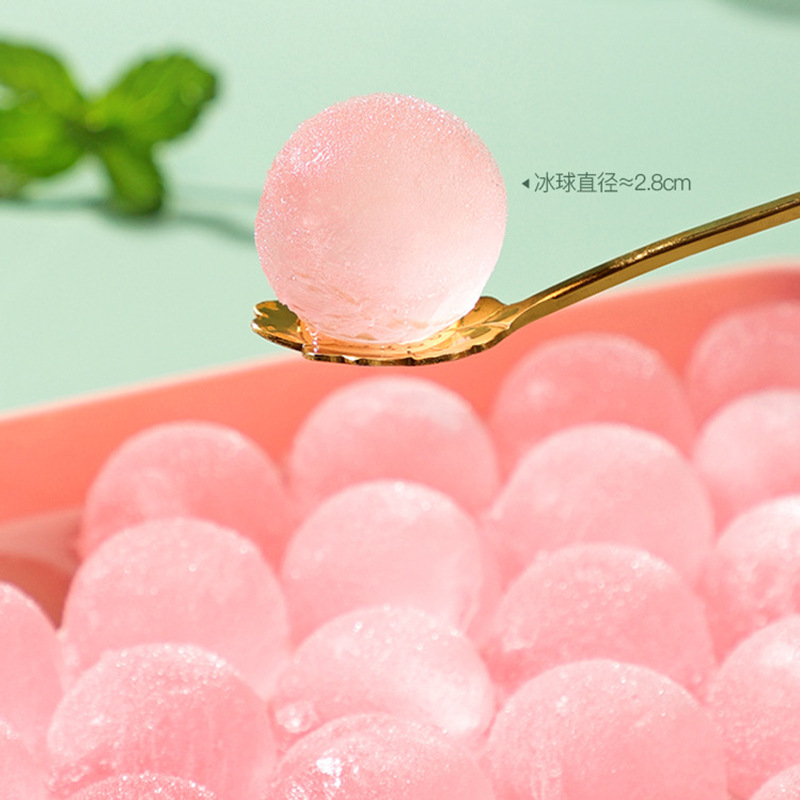 35823 Ice Cube Tray round ice hockey mold, food-grade household frozen ice with lid ice box, a perfect tool for making popsicles and ice cube trays Specification image