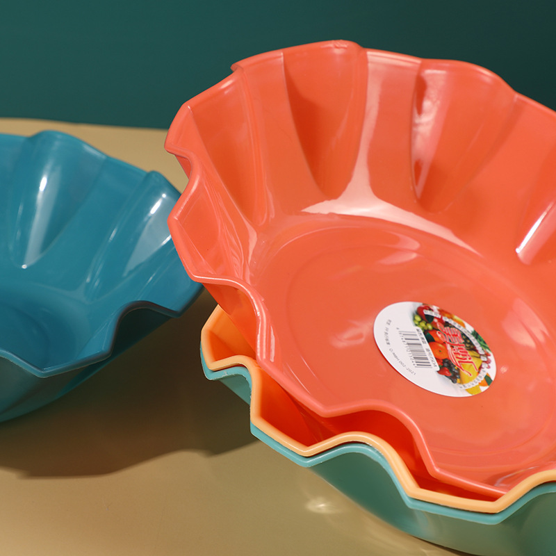 Round fruit platters, household plastic fruit platters, snack platters, simple style office dried fruit platters in stock Specification image