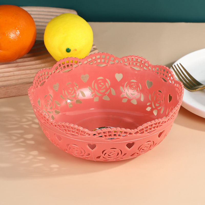Factory-supplied simple hollowed-out geometric style PP fruit plate for home living room and kitchen fruit cleaning and storage details Picture