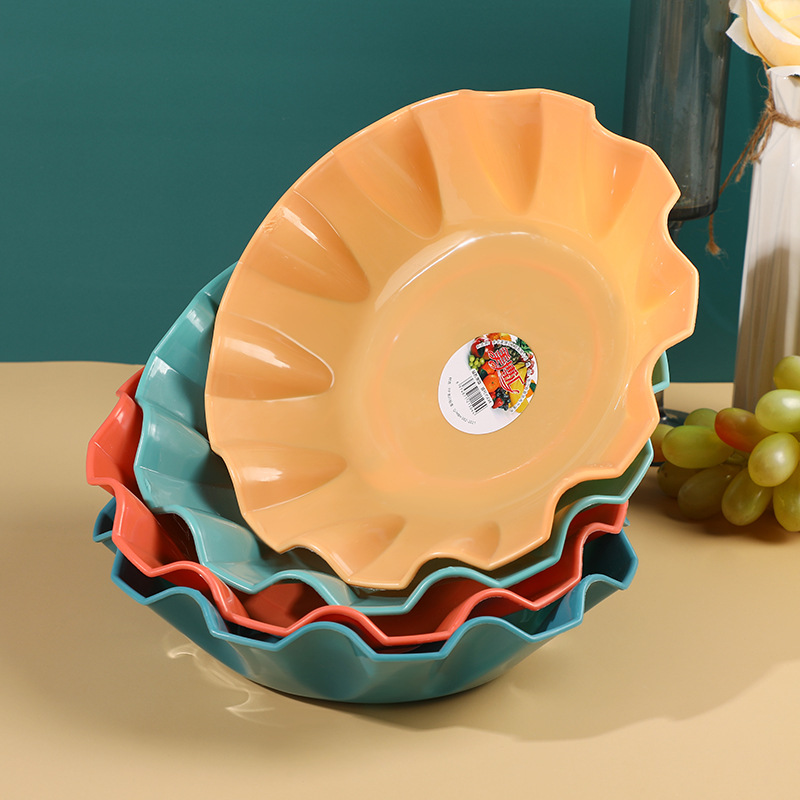 Round fruit platters, household plastic fruit platters, snack platters, simple style office dried fruit platters in stock details Picture