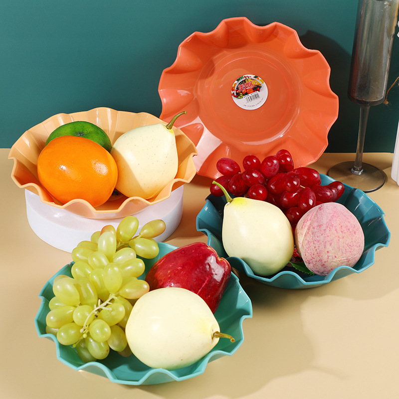 Round fruit platters, household plastic fruit platters, snack platters, simple style office dried fruit platters in stock