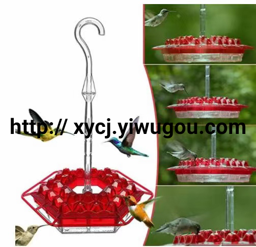 hummingbird feeder悬挂式六边蜂鸟喂鸟器喂食器wild bird feeder