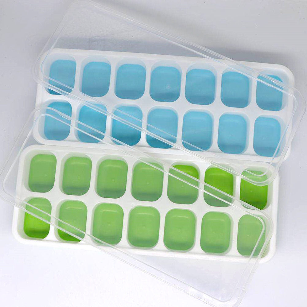 Silicone ice cube trays, household square ice cube trays, silicone ice cube tray molds with LIDS, ice cube trays for ice cream making details Picture