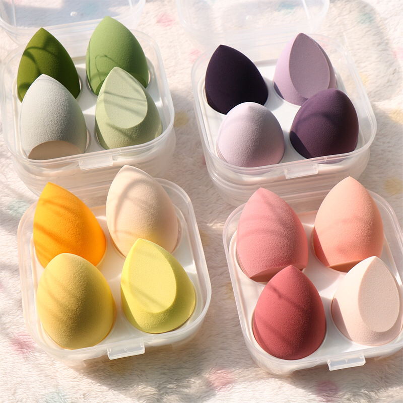 Four-piece beauty egg box set, soft, skin-friendly and beautiful plant velvet details Picture