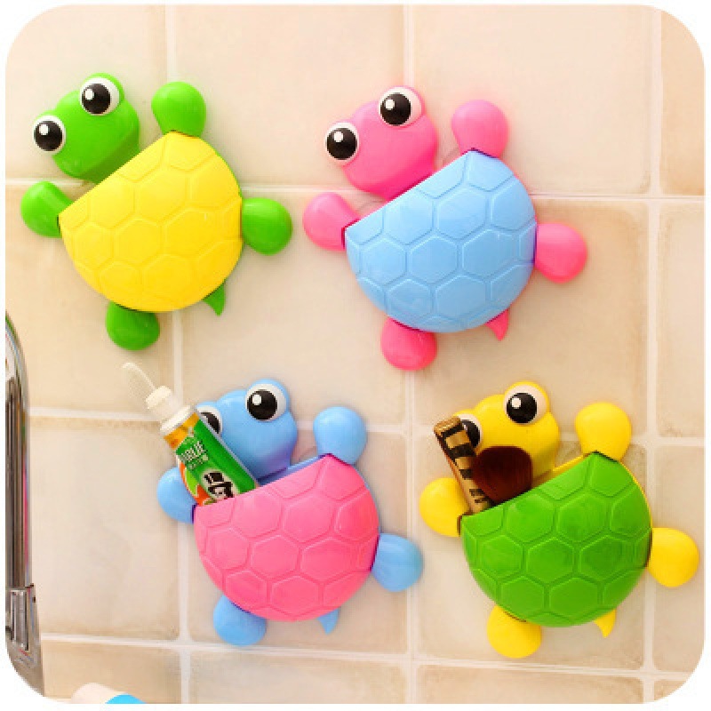 Cute animal toothbrush holder Turtle Powerful suction cup Toothbrush toothpaste storage rack Bathroom suction wall dental holder