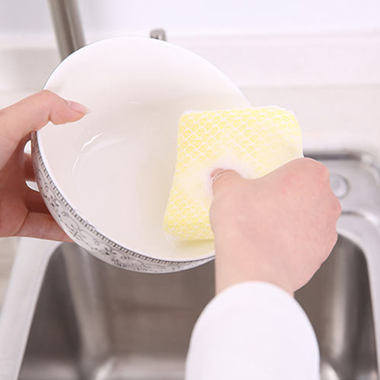 Korean and Japanese sponge scouring pads, kitchen cleaning daily necessities, mesh cloth bags, sponges, sponge blocks Specification image