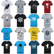 Clothing stalls live men's short-sleeved T-shirts men's half-sleeved men's printed T-shirts Korean fashionable slim clothing