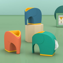 收纳盒新款创意莫兰迪色大象纸巾盒多功能塑料抽纸盒桌面客厅茶几收纳盒