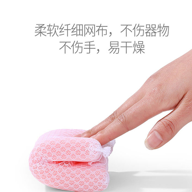 Korean and Japanese sponge scouring pads, kitchen cleaning daily necessities, mesh cloth bags, sponges, sponge blocks details Picture
