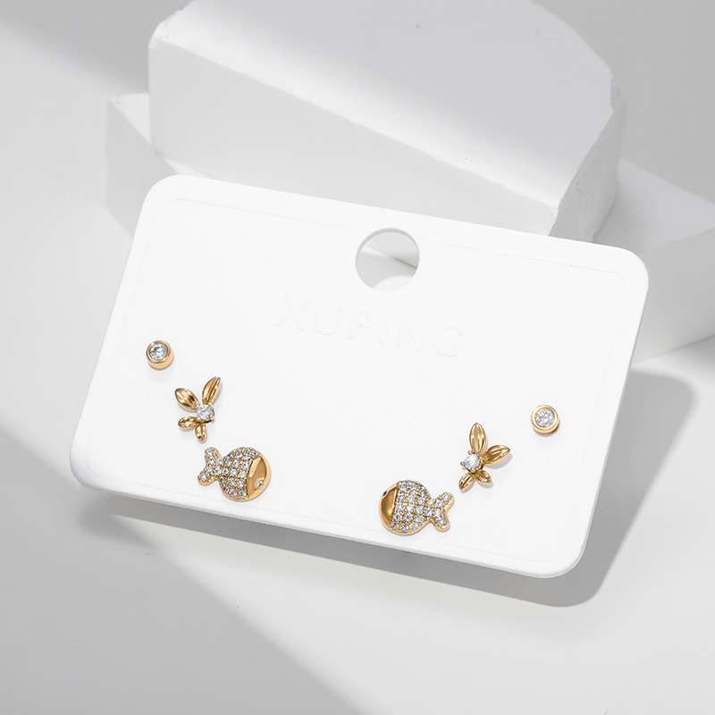 Xuping Jewelry Cartoon Cute Stud Set, European and American simple ins style small, exquisite and sweet student earrings