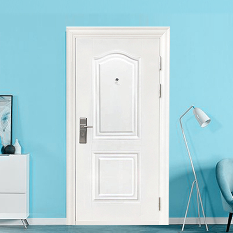 White anti-theft door, household security door, single entrance door, rental house iron door, rural outdoor steel door, engineering door Specification image