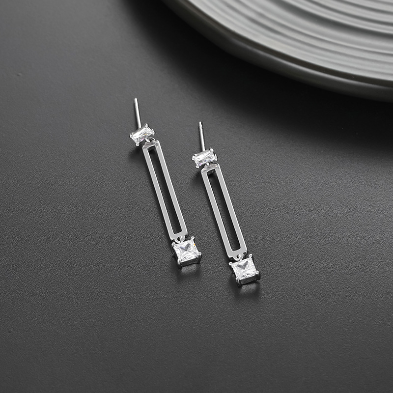 旭平首饰简约几何长方形耳环女 欧美时尚冷淡风高级感耳饰品批发