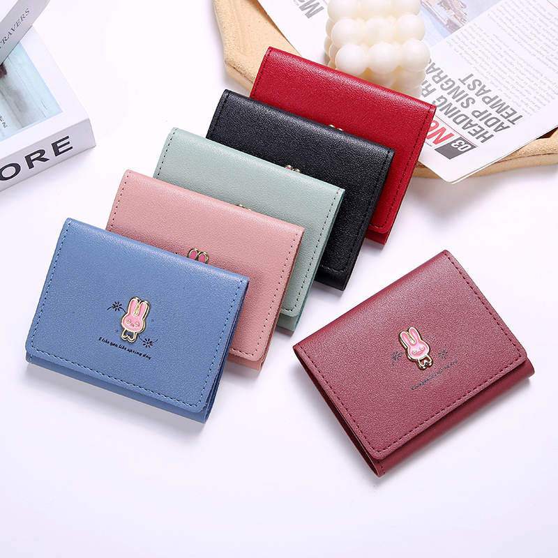 ins nueva versión coreana de la cartera de las mujeres corto versátil estudiante clip de dinero de las mujeres tarjeta bolso triple fold cero billetera Application Scenario