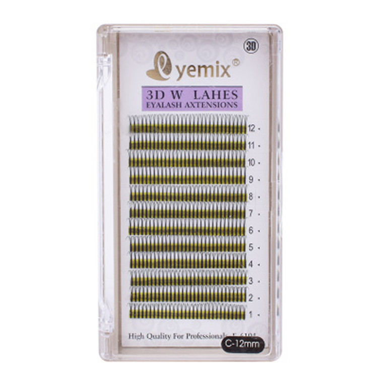 3D Korean version W eyelash extensions imitating mink hair C curls 8 10 12mm 3 eyelash extensions 360 without knots Specification image