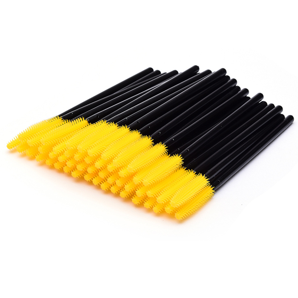 50 Disposable Single Eyelash Brush Korean Colored Eyelash Curl Silicone Makeup Eyeshadow Brush Makeup Tools Specification drawing
