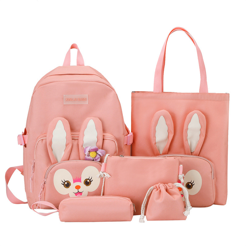 Linda mochila portátil de varias piezas nueva mochila de escuela primaria portátil mochila casual para niños mochila de gran capacidad Item Picture