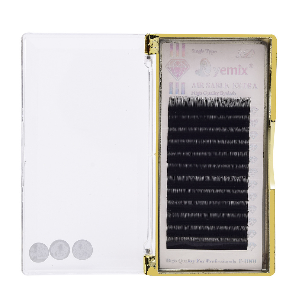 New Korean super soft 6D double-layer eyelash extensions, 12-row C curls, 0.07, thickness 8mm-13mm, in stock for wholesale