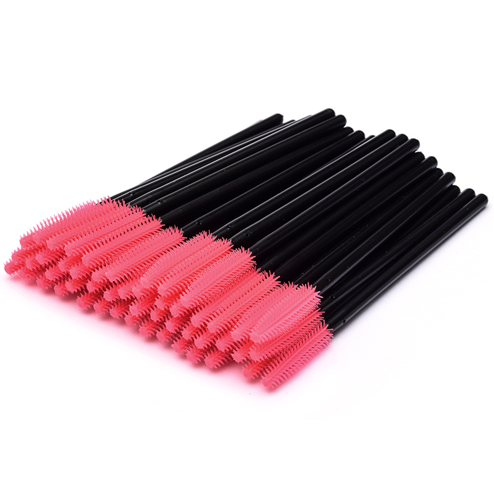 50 Disposable Single Eyelash Brush Korean Colored Eyelash Curl Silicone Makeup Eyeshadow Brush Makeup Tools Item Picture