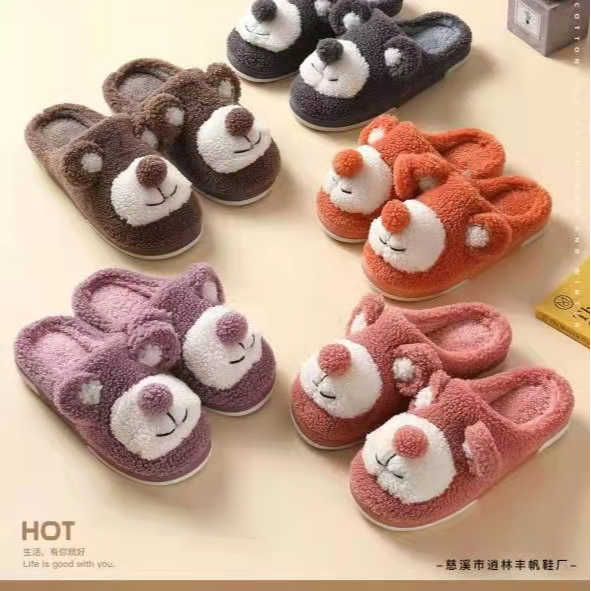 Cotton slippers lovers home warm thick floor wool slippers indoor anti - slip slippers wholesale thumbnail
