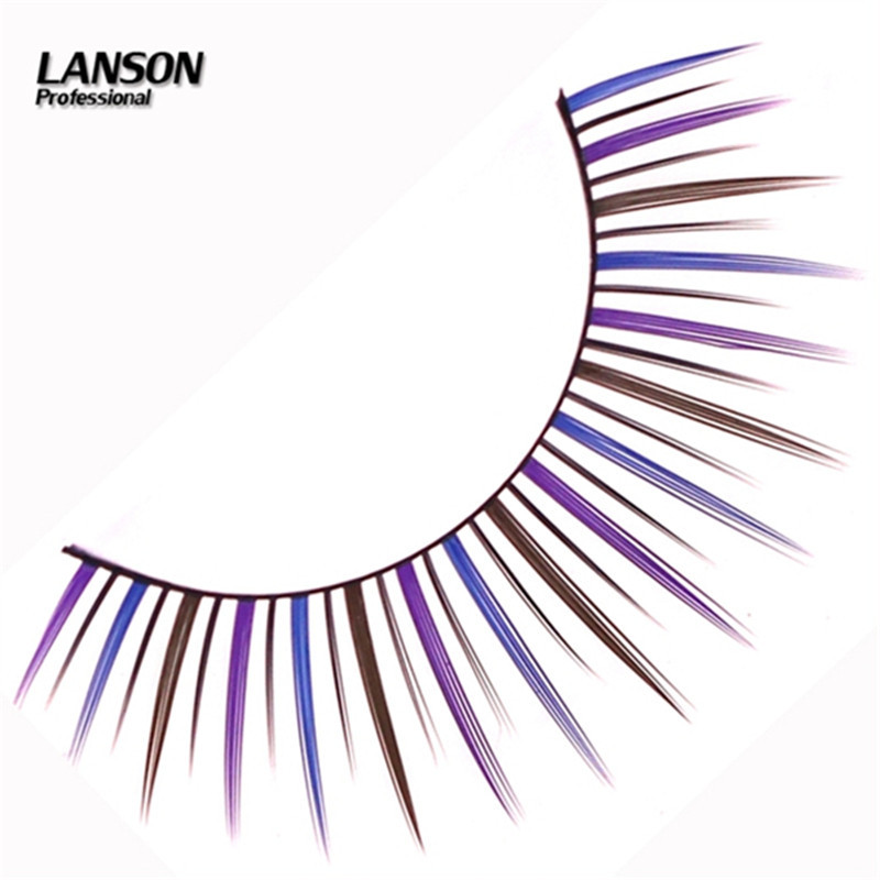 Mary's 1-pair new false eyelashes are thick, natural, with a gradient of colors and fashionable fiber hair eyelashes details Picture