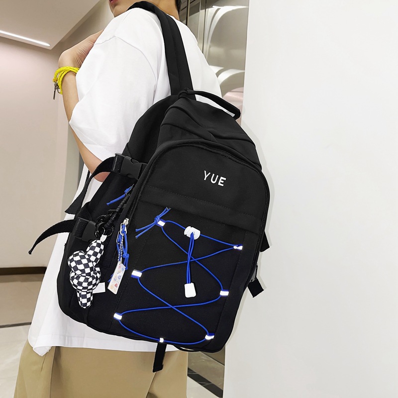 Mochila escolar mujer versión coreana estudiante de secundaria gran capacidad original cebu bolso de trabajo mochila hombre moda cool ins mochila de moda details Picture
