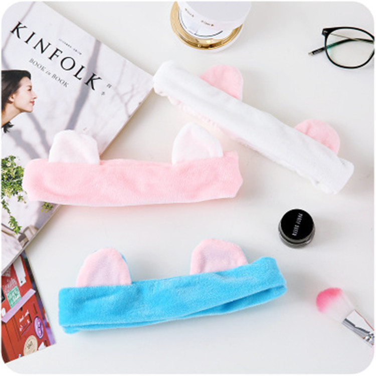 Wholesale of hair ties, women's headwear, cartoon cute cat ears, sports hair bands, tattoo makeup special hair towels