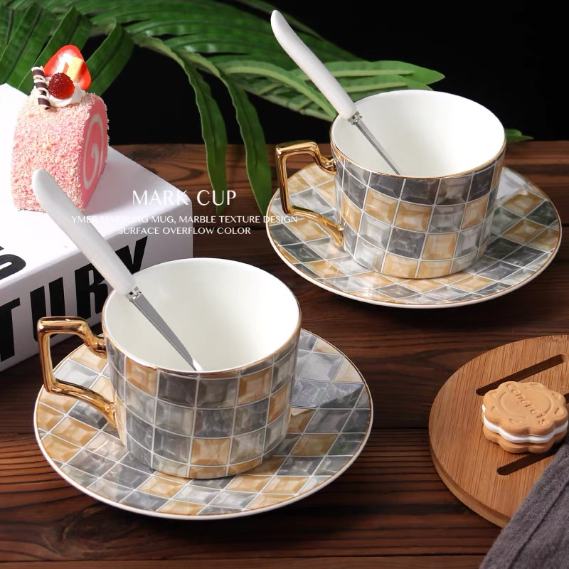 新款彩色骨瓷咖啡杯套装精致下午茶杯家用水杯