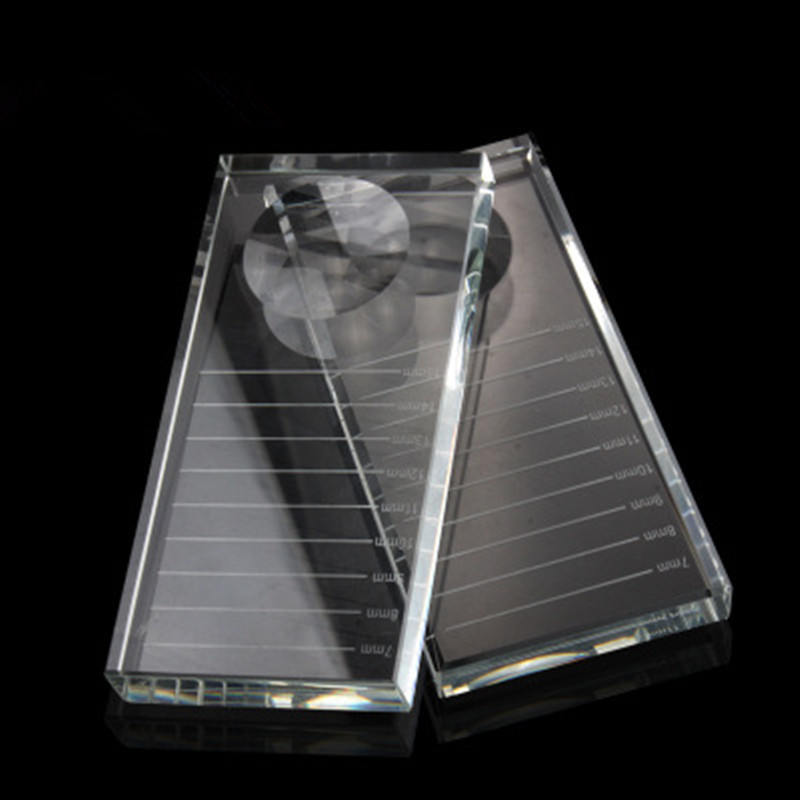 Rectangular crystal table with grooved glass scale, glue gasket, special auxiliary tool for eyelash extension details Picture