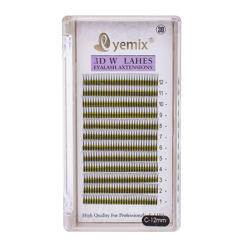 3D Korean version W eyelash extensions imitating mink hair C curls 8 10 12mm 3 eyelash extensions 360 without knots
