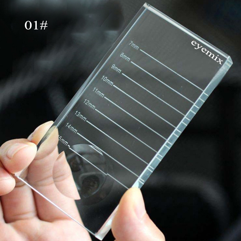 Rectangular crystal table with grooved glass scale, glue gasket, special auxiliary tool for eyelash extension Specification image