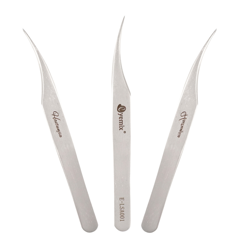 Genuine stainless steel Swiss eyelash extension false eyelash tweezers, Golden feather clips, dolphin clips, eyelash auxiliary tools