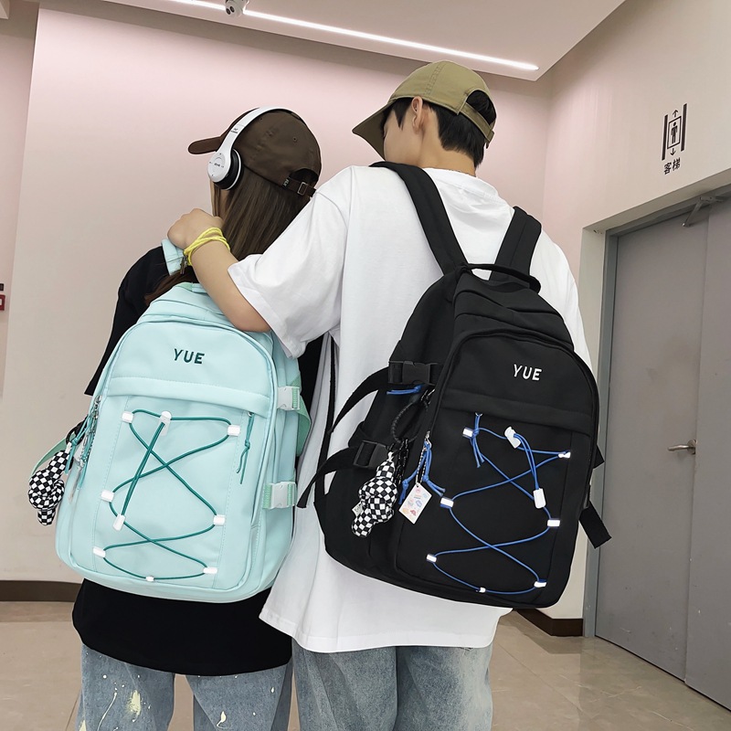 Mochila escolar mujer versión coreana estudiante de secundaria gran capacidad original cebu bolso de trabajo mochila hombre moda cool ins mochila de moda