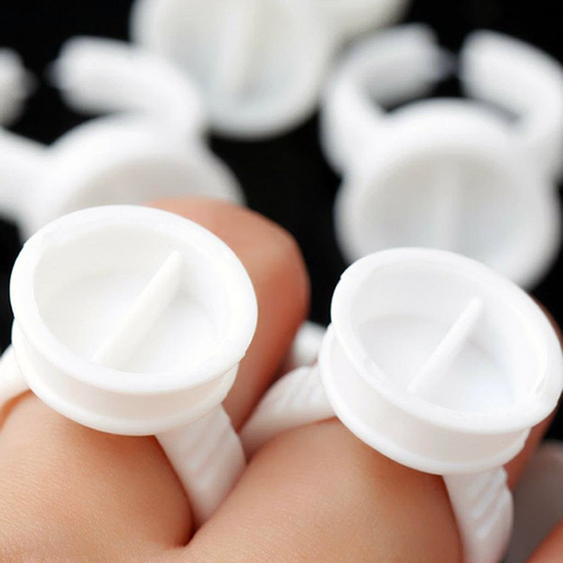 Tattoo and eyelash extension special ring cup, eyelash extension glue ring, plastic cosmetics container, beauty tools
