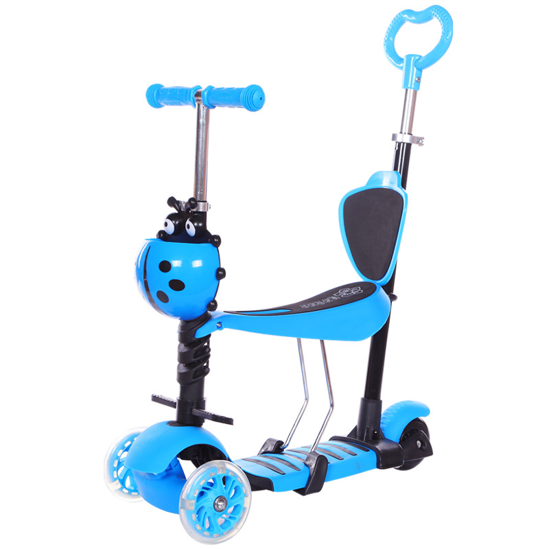新款三合一儿童踏板车多功能宝宝学步车时尚三轮滑板车可拆卸座椅详情图5