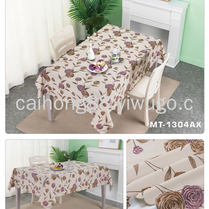 Factory direct sales of PVC printed embossed gold powder glitter tablecloths, European-style waterproof and no-wash tablecloths in stock for wholesale details Picture