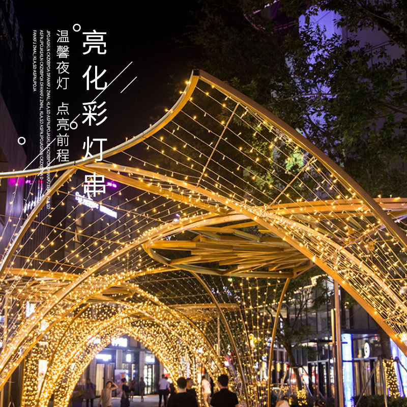 led满天星灯串婚庆花园商场户外防水圣诞节日小彩灯装饰铜线闪灯