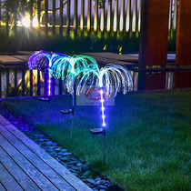 2021 new solar jellyfish light Christmas garden decoration garden light solar colorful smoke lantern