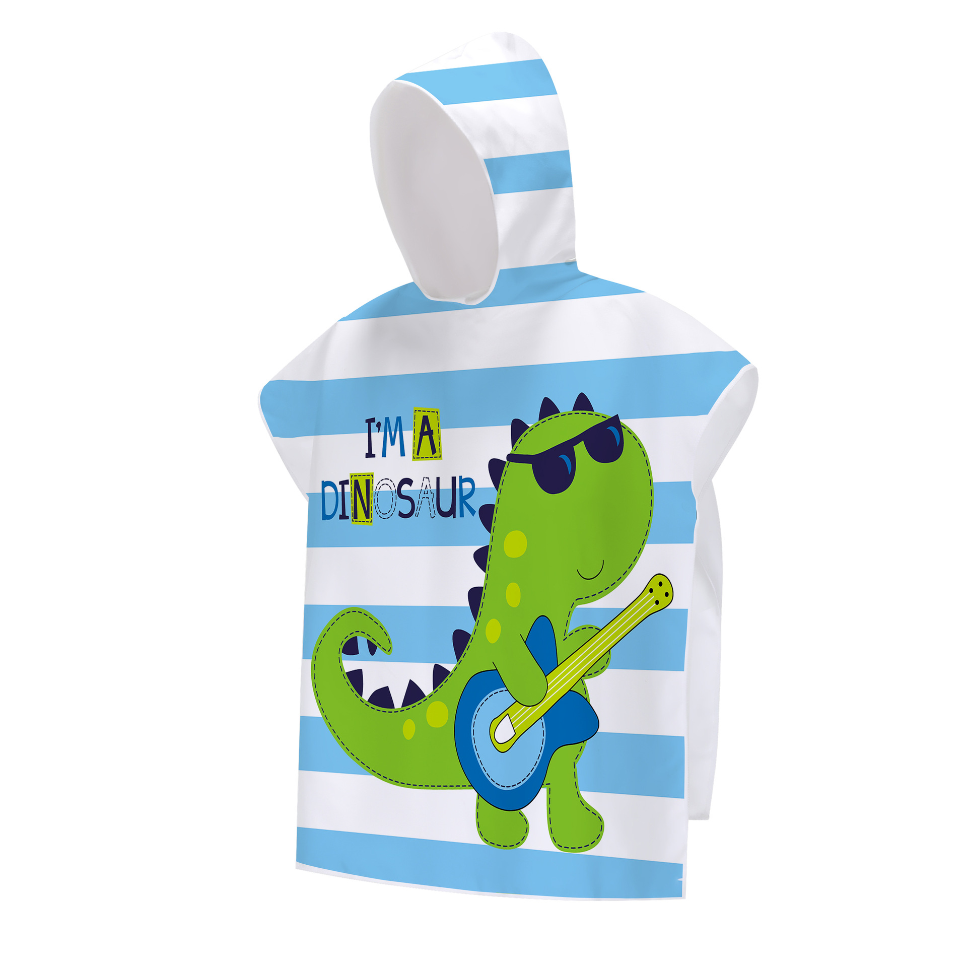 Cartoon dinosaur print beach swimming quick-drying children's cape outdoor hot spring warm cape wearable hooded bath towel Application Scenario