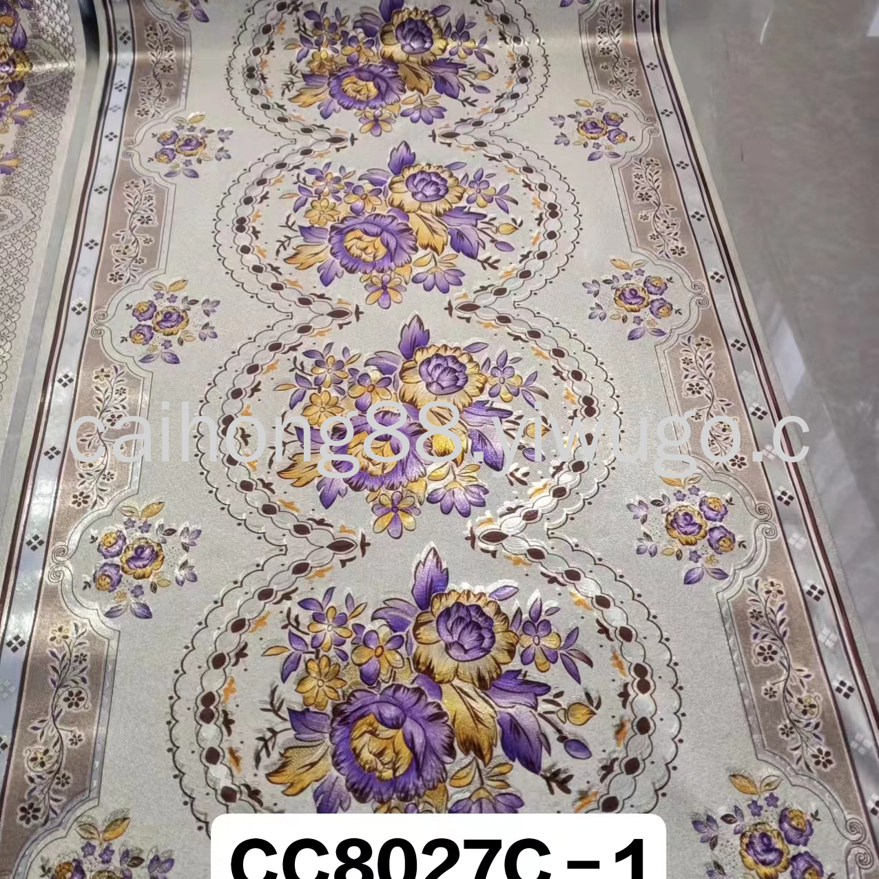 50cm pvc embossed gold and silver grand and exquisite pattern yarn fabric, coffee table, table flag, TV cabinet decorative tablecloth Specification drawing