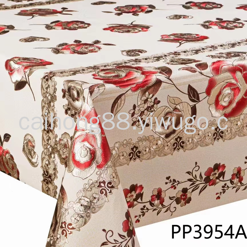 Factory direct sales of pvc high-definition embossed yarn fabric, European-style PP family, hotel and dining tablecloths and tablecloths Item Picture