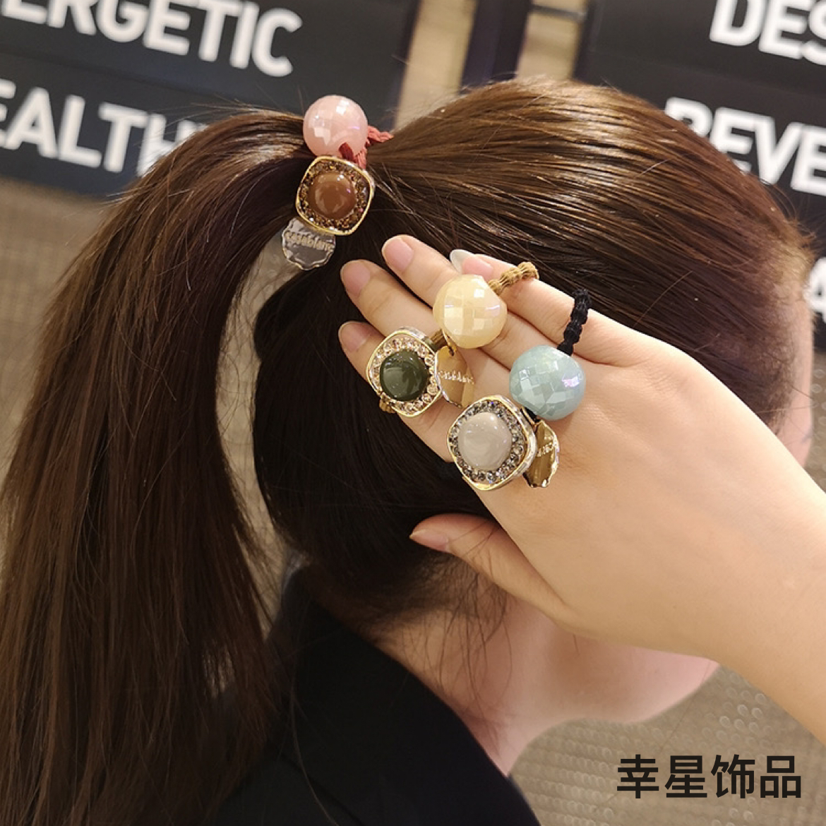 永爱玖爱爆款网红水钻头绳女韩式简约气质发绳ins扎马尾发圈新款