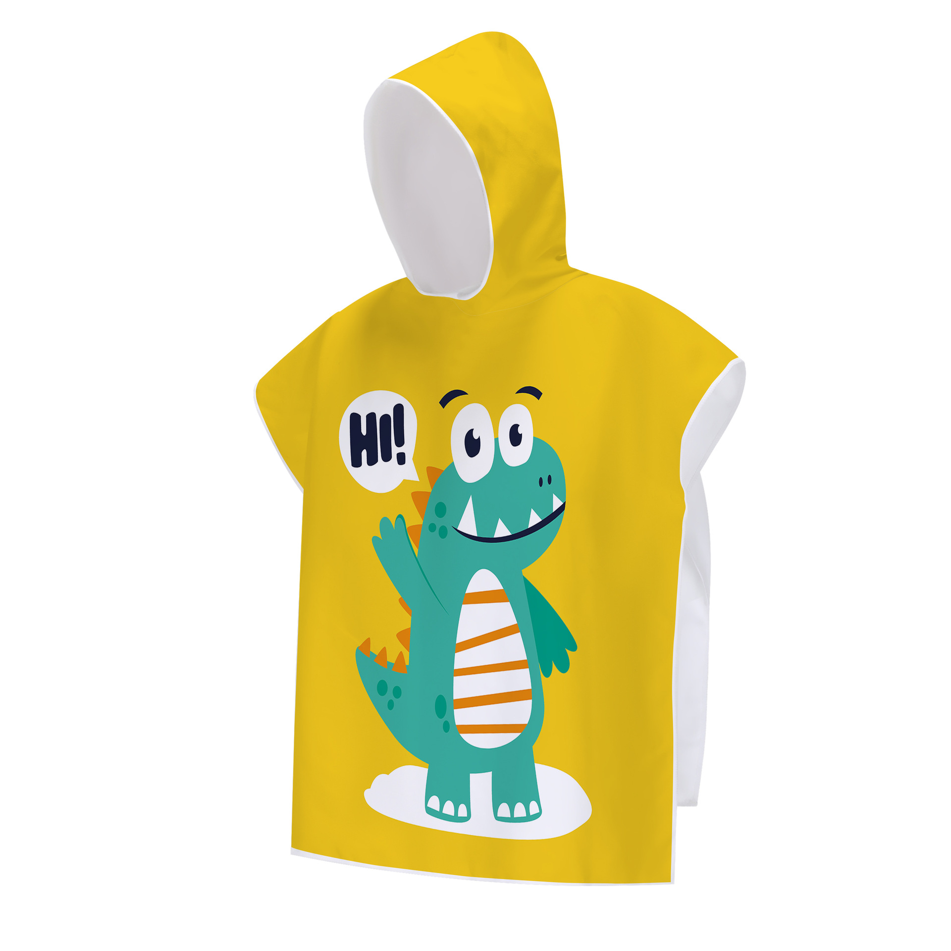 Cartoon dinosaur print beach swimming quick-drying children's cape outdoor hot spring warm cape wearable hooded bath towel Item Picture