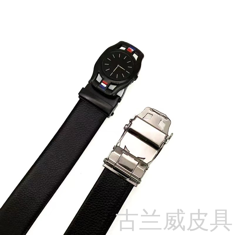 Factory direct sales of fashionable and versatile watches with automatic buckle and hemming, casual belts, business trousers belts, high-end and elegant Item Picture