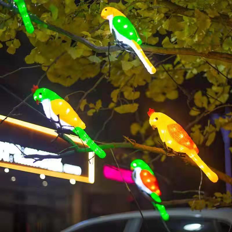 亚马逊户外仿真发光小鸟装饰LED彩灯庭院公园街道防水led景观彩灯