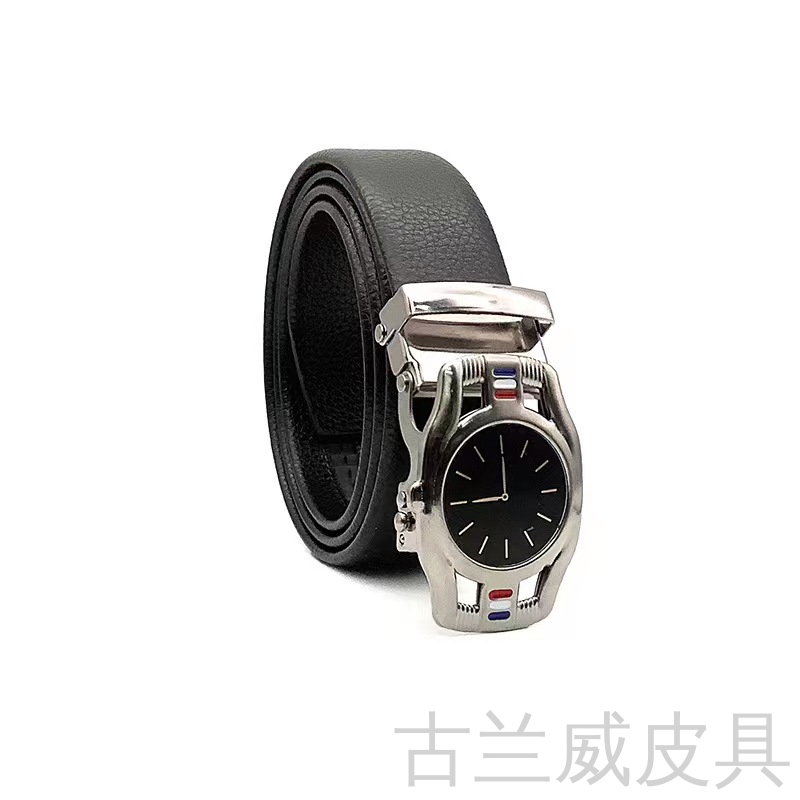Factory direct sales of fashionable and versatile watches with automatic buckle and hemming, casual belts, business trousers belts, high-end and elegant Specification image