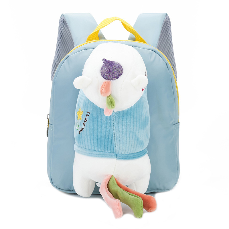 The new Unicorn backpack for children, a Korean-style waterproof nylon kindergarten schoolbag, supports printing Item Picture