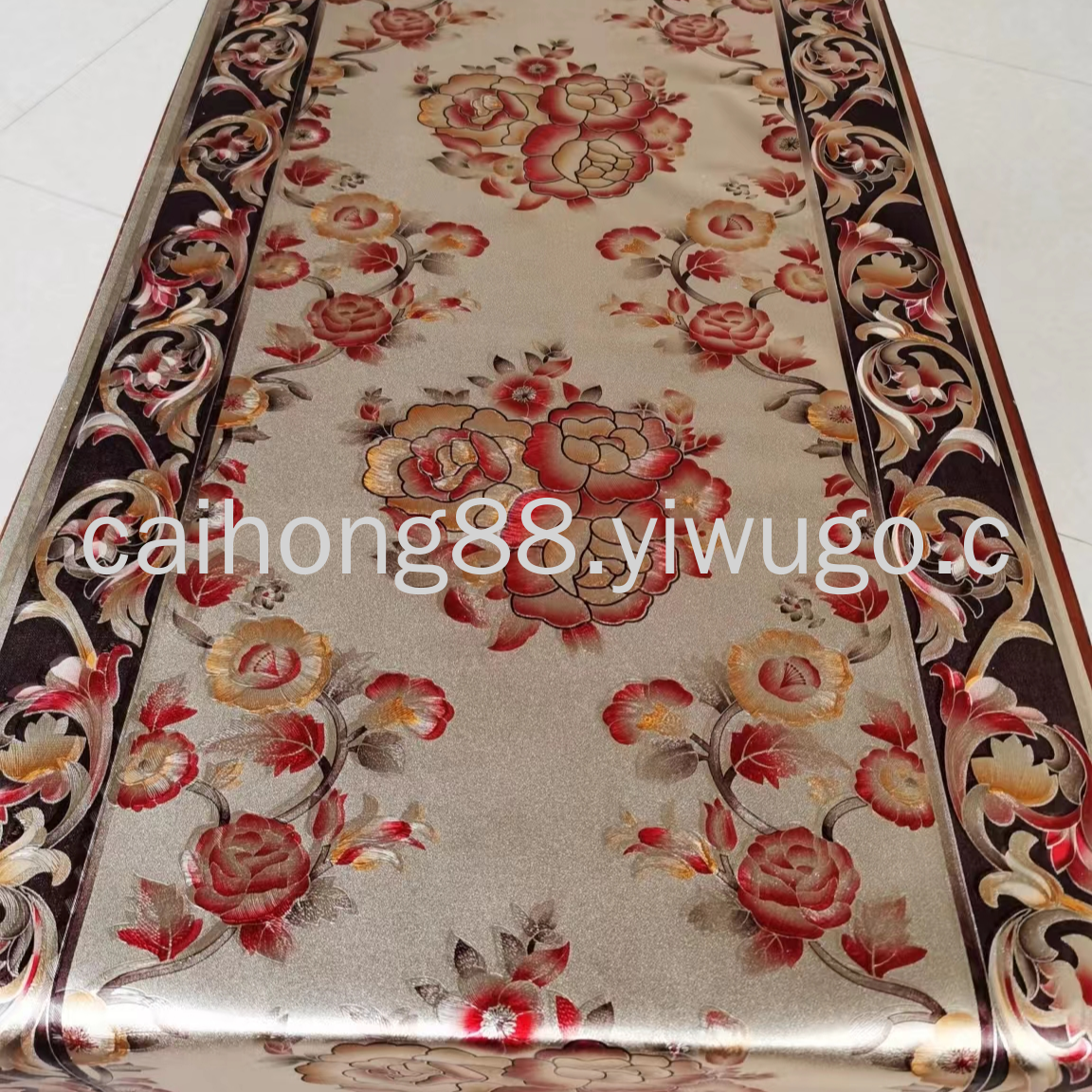 50cm pvc embossed gold and silver grand and exquisite pattern yarn fabric, coffee table, table flag, TV cabinet decorative tablecloth full figure